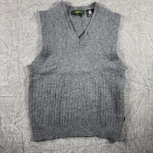 Crocodile Sweater Vest Unisex L Grey Woolmark Pure New Wool